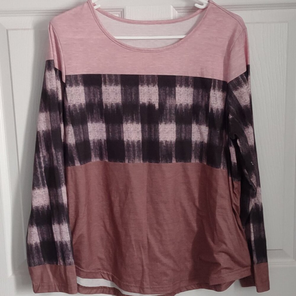 Shein Long Sleeve color block tee
